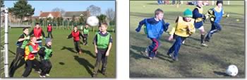kids playing football
